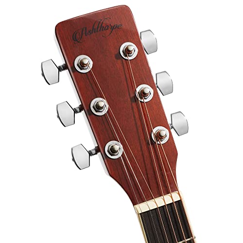 Full-Size Left-Handed Dreadnought Acoustic-Electric Guitar Brown C404