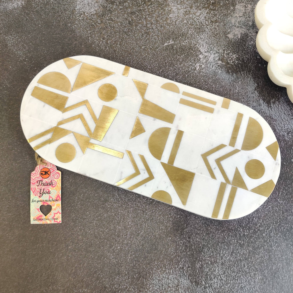 White Gold Marble Cheese Board N21441