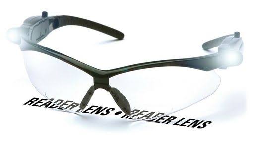 Clear Safety Glasses with LED Lights 2.5 Bifocal Lens O603713