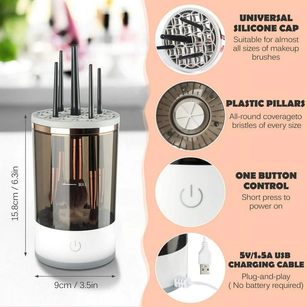 Portable Electric Makeup Brush Cleaner O429360