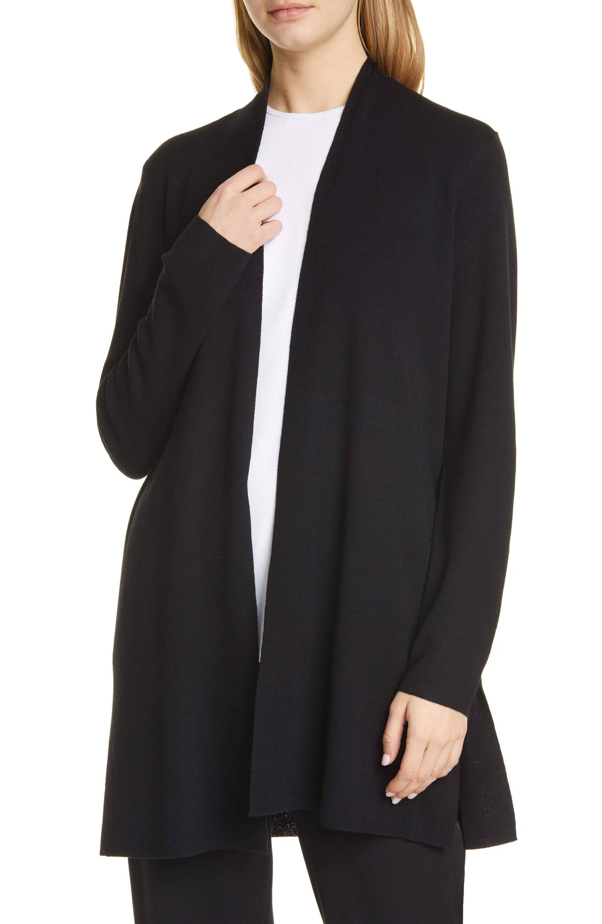 Black Merino Long Cardigan S995810