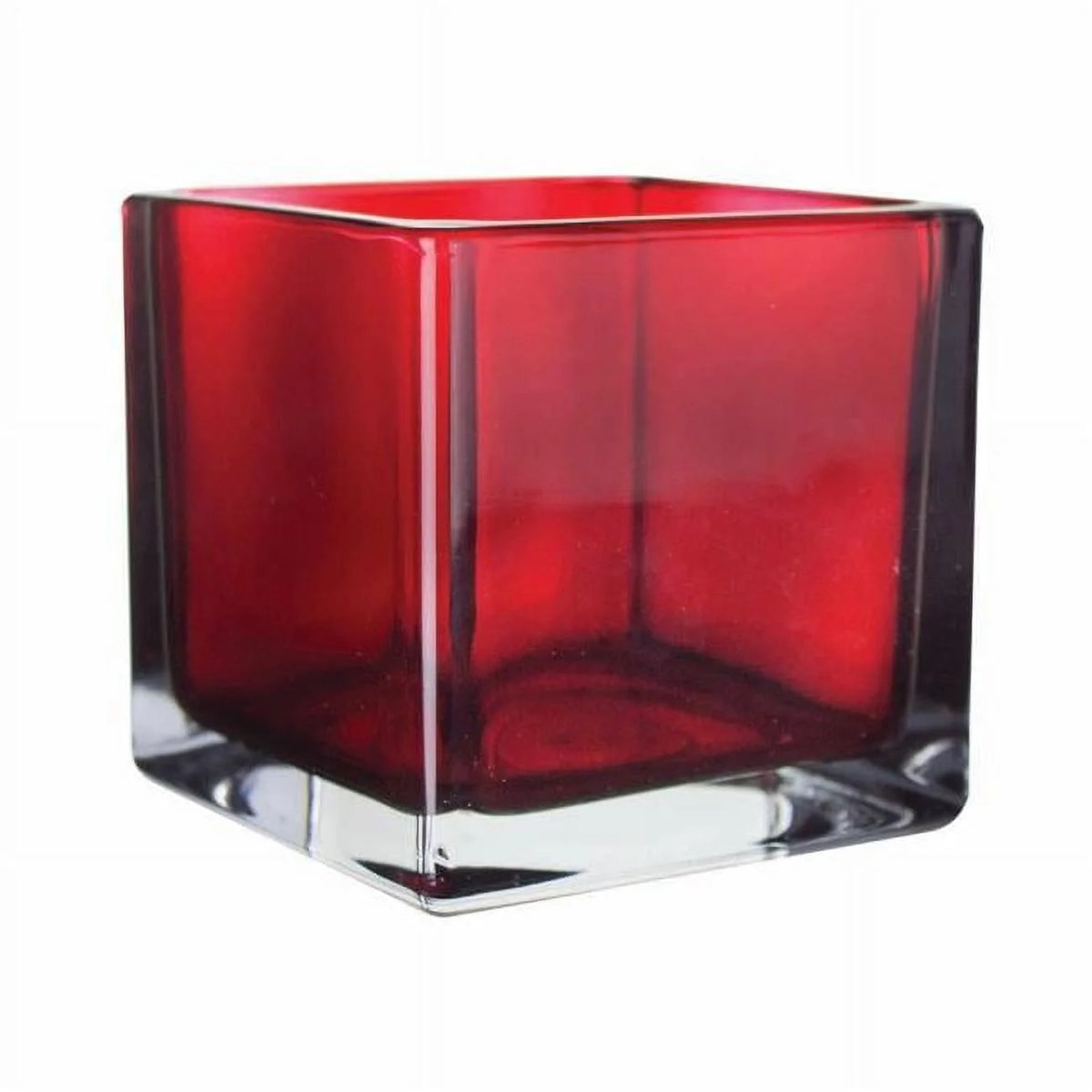 Ruby Red Cube Glass Vase Set of 2 P48142