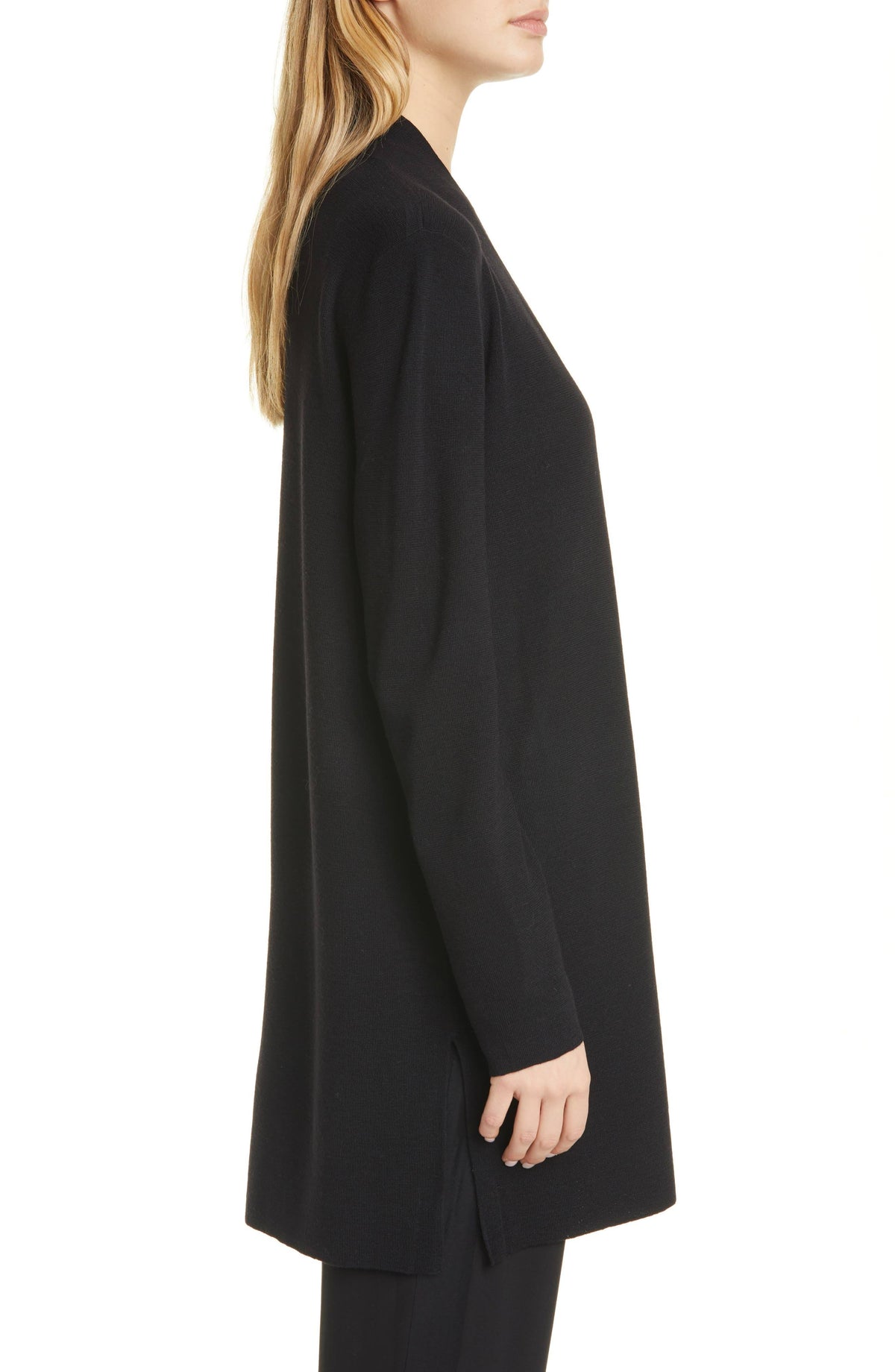 Black Merino Long Cardigan S995810