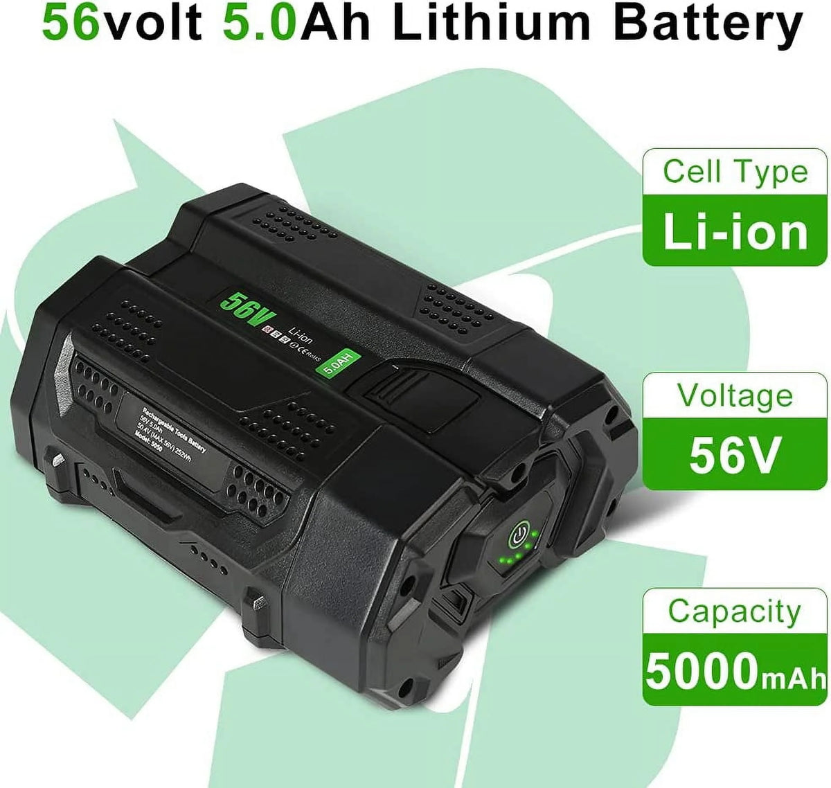 56V 5.0Ah Battery with Fuel Gauge G2028