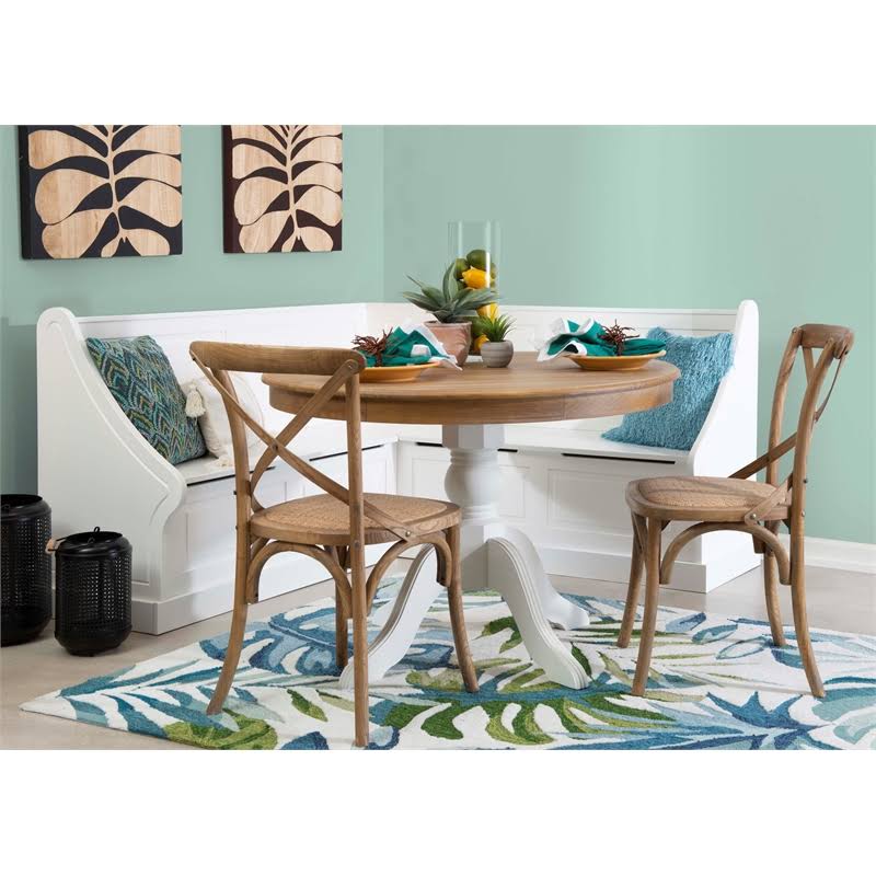 White Wood Corner Breakfast Nook M40924
