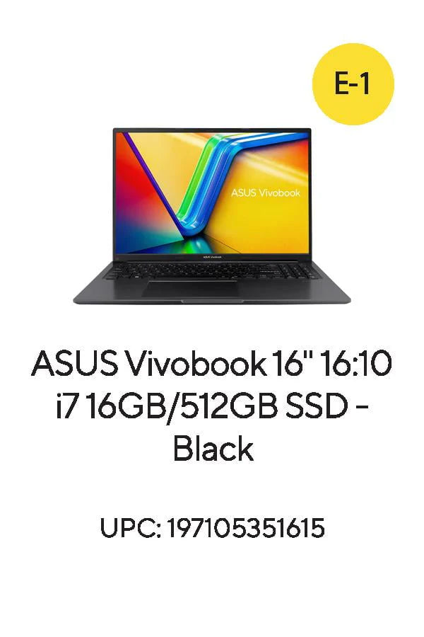 16” Intel Core i7 16GB 512GB Black Laptop D23881