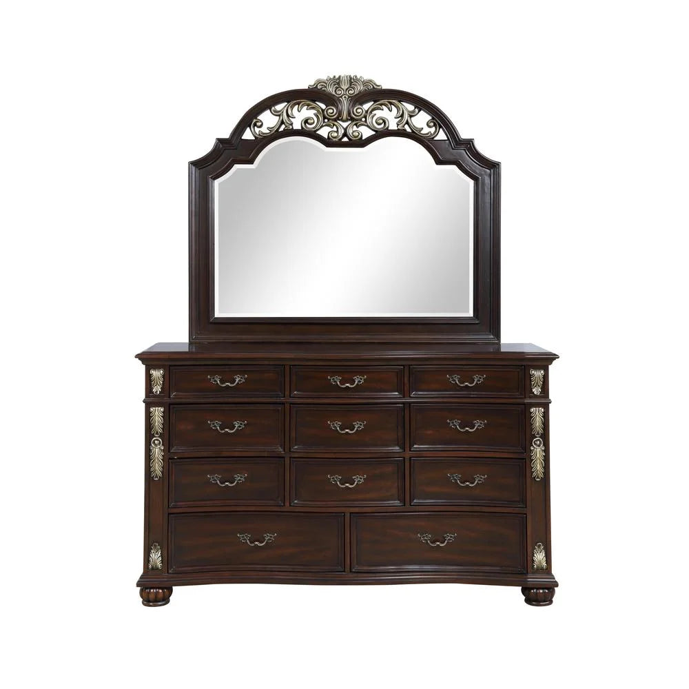 Solid Wood Dresser in Madeira Brown V78568