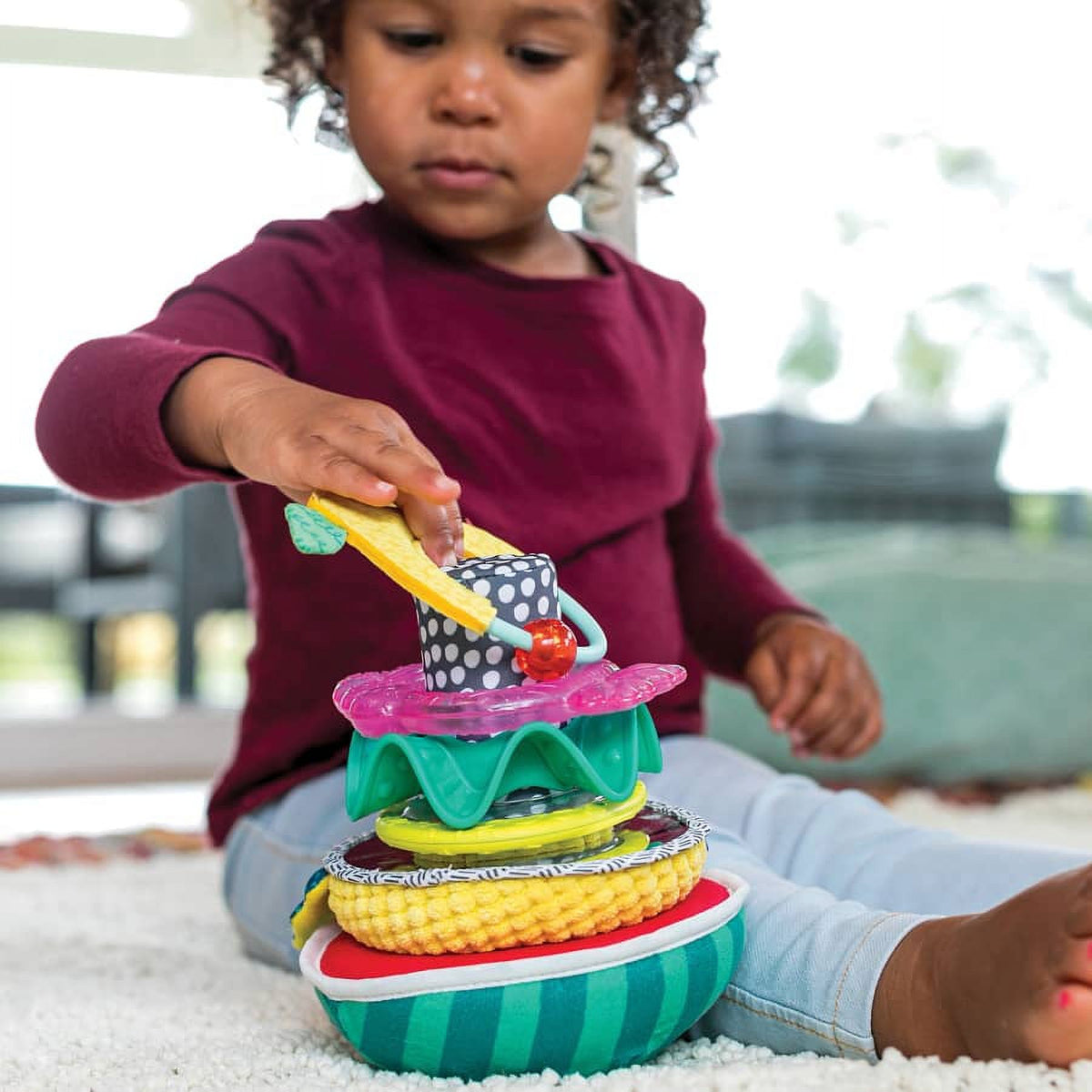 Multicolor Fruit-Shaped Sensory Stacking Rings Toy X212