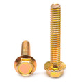 1/2-13 x 2 Grade 5 Hex Flange Screw Medium Carbon Steel Yellow Zinc H268156