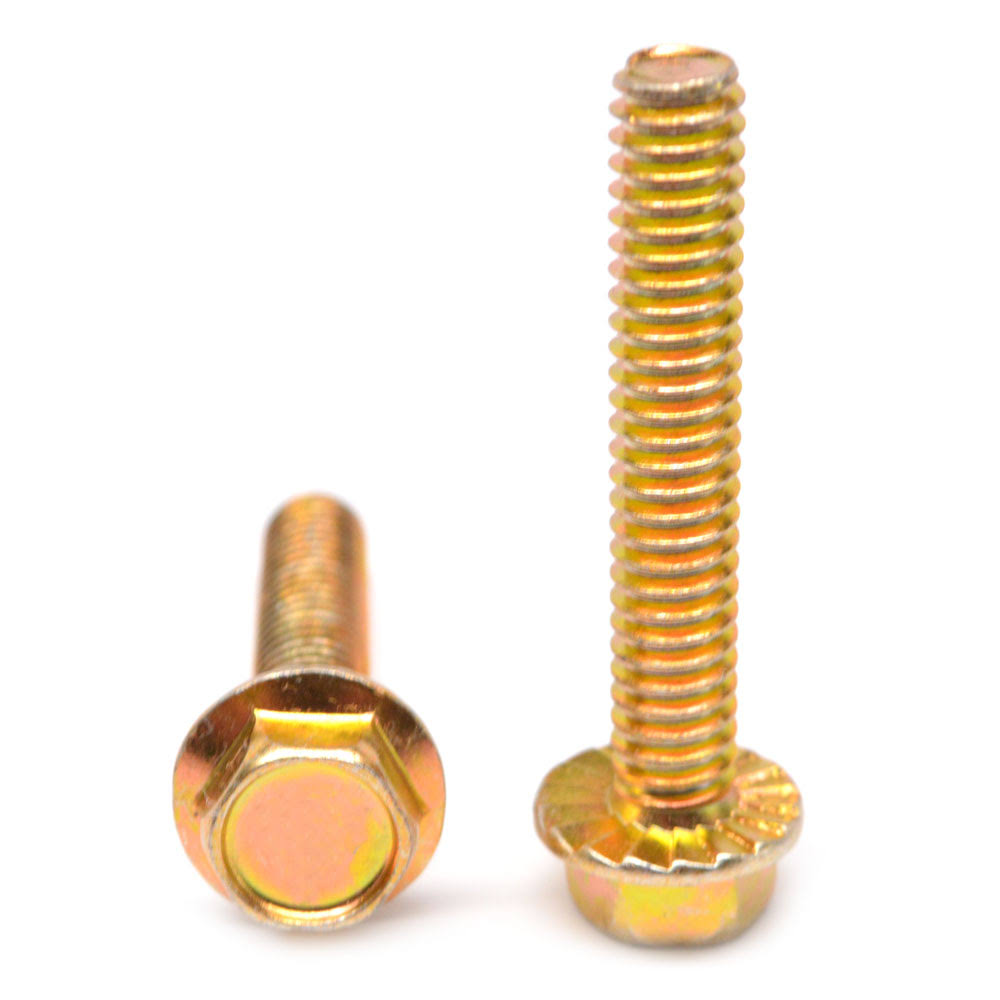 1/2-13 x 2 Grade 5 Hex Flange Screw Medium Carbon Steel Yellow Zinc H268156