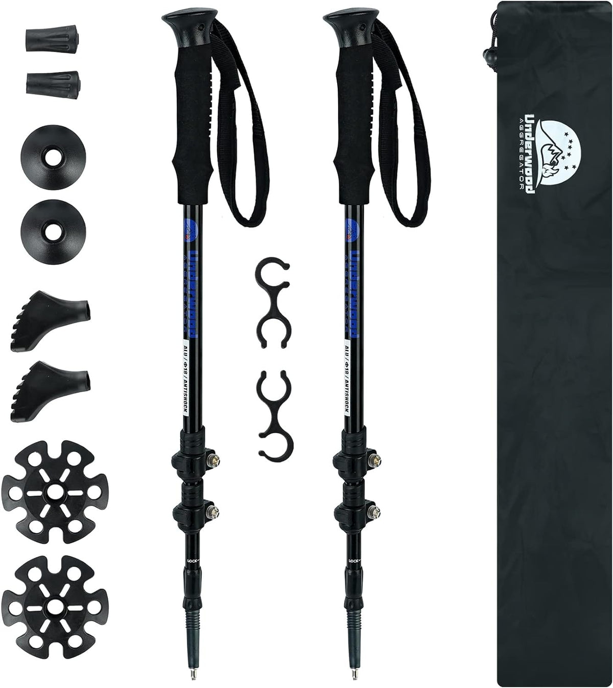 2 Pack Adjustable Aluminum Trekking Poles O8795