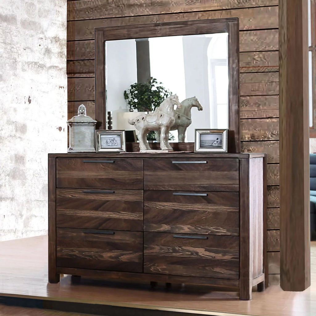Natural Tone 5pc Eastern King Size Solid Wood Bedroom Furniture P855