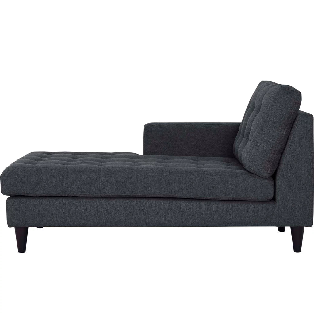 Left Arm Chaise Lounge Chair Grey Fabric D17070