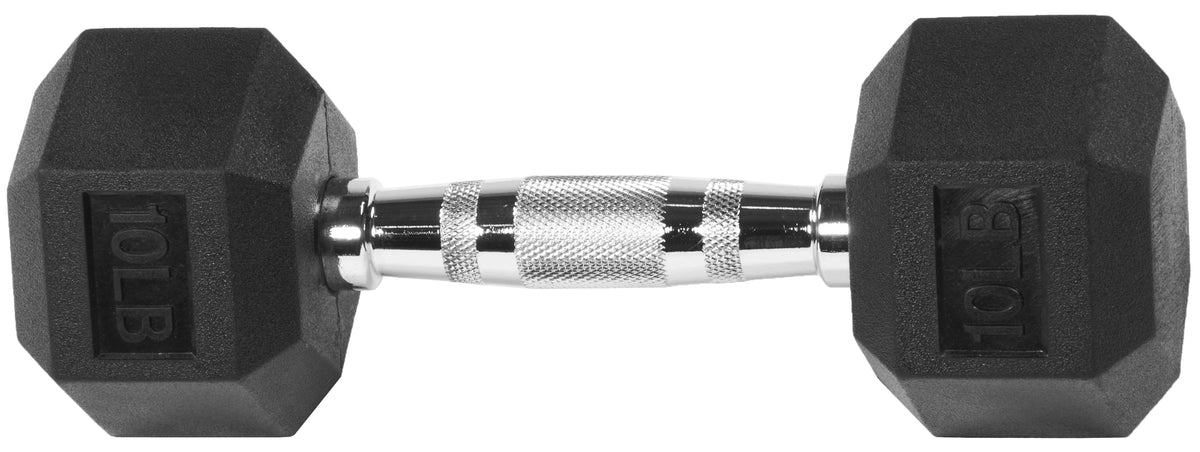 10LBs Rubber Encased Hex Dumbbell F68627