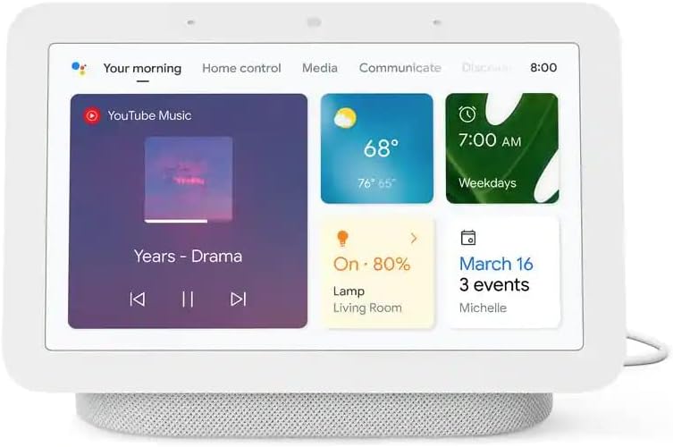 Chalk 7-Inch Smart Display Bluetooth Speaker Pack of 2 W4450