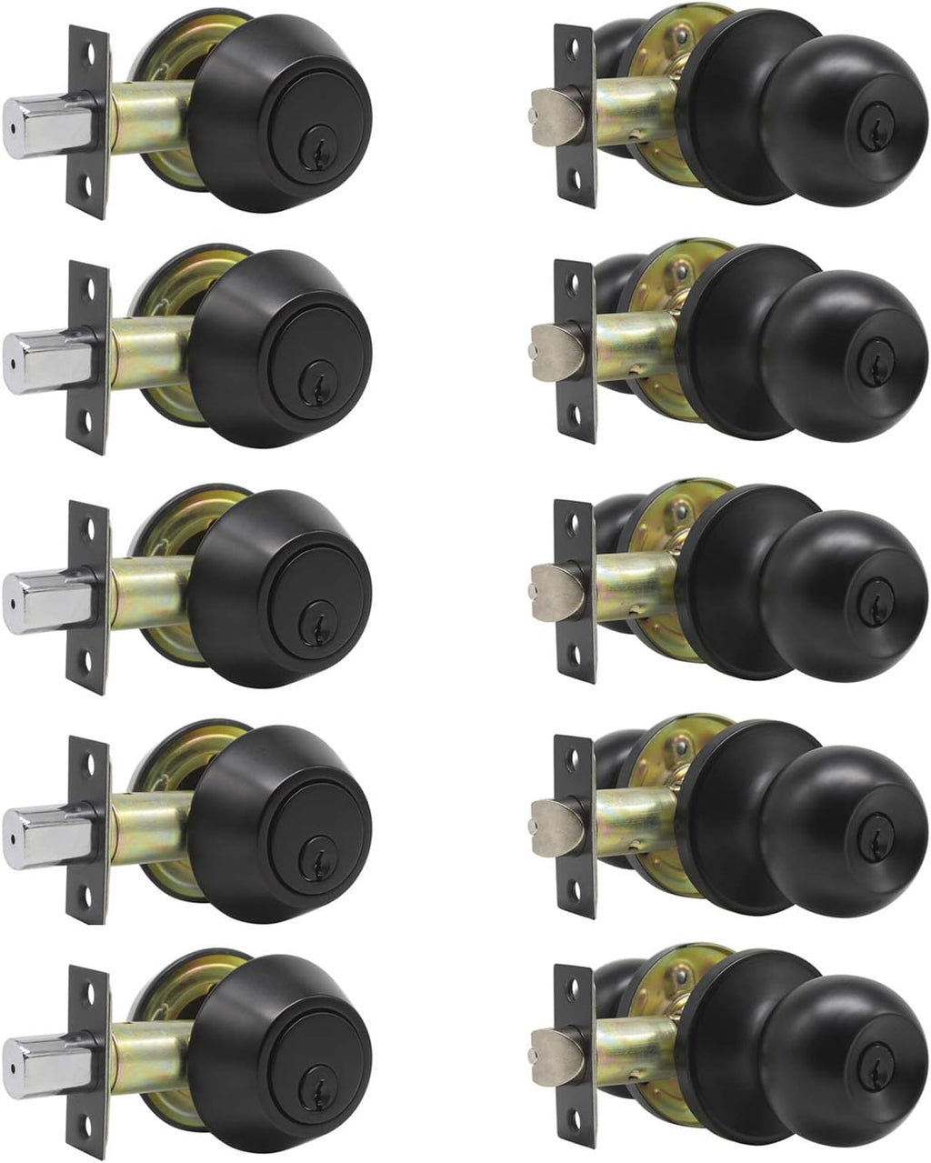Entry Door Knob Lockset and Single Cylinder Deadbolt Combination Set in Oil Rubbed Bronze Q60607