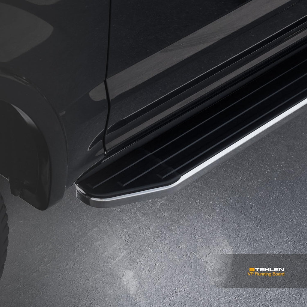 6 VP Series Aluminum Running Boards Black With Chrome Trim N16425