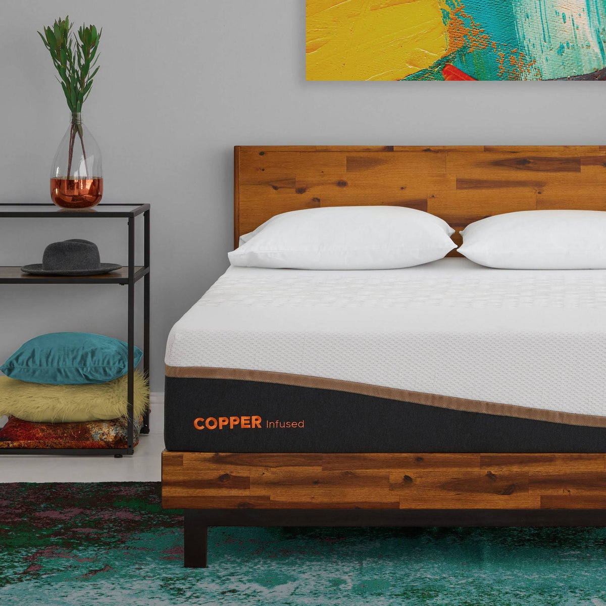 Twin XL Copper Infused Cooling Memory Foam Mattress Y454