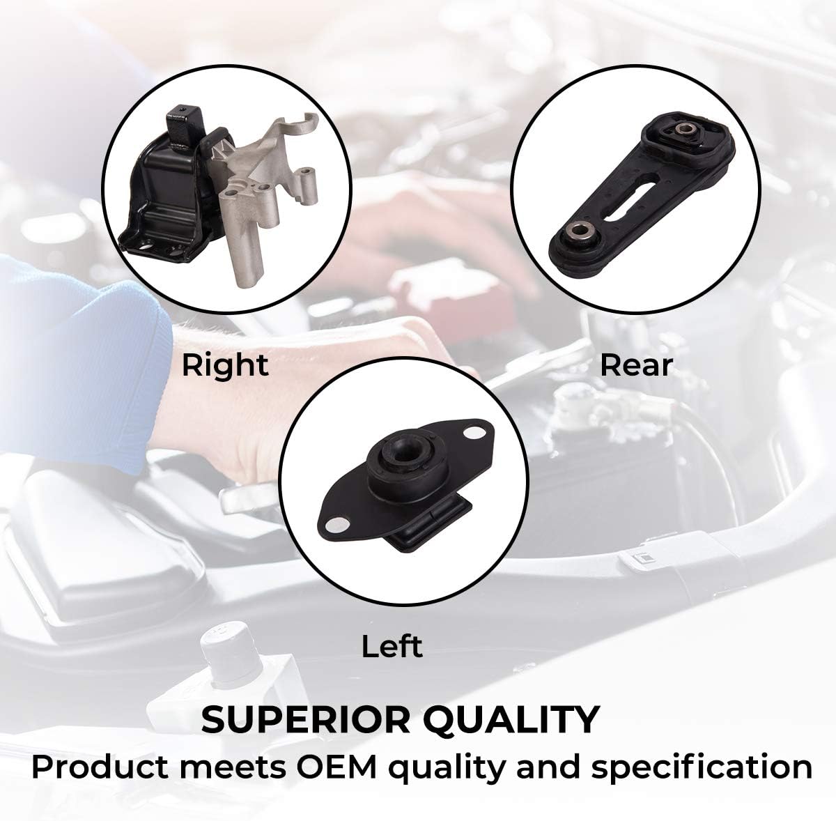 Engine Motor Mount Set Pack of 2 B105