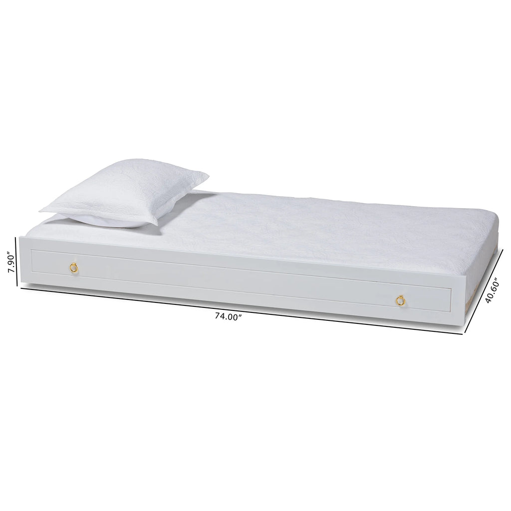 White Finished Wood Twin Size Trundle J184248