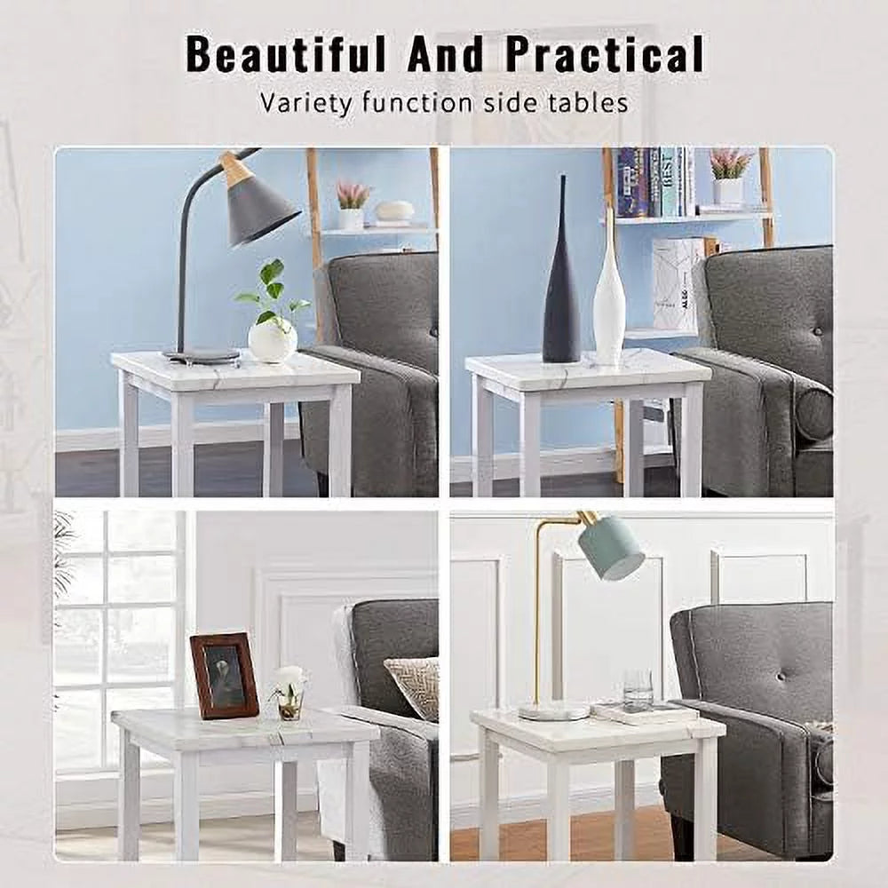 3-Piece Coffee and End Table Set White W93305