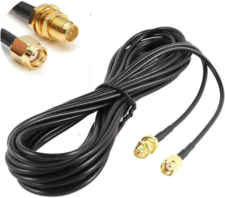 16ft RP-SMA Coaxial Extension Cable Male to Female Connector - 2Pack D4164