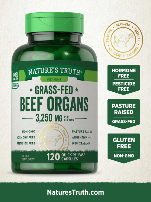 120 Count 3250mg Beef Organs Capsules Q24727