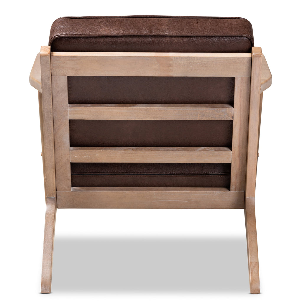 Dark Brown Faux Leather Armchair Q137979