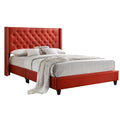 Red Faux Leather Upholstered Full Bed K609127