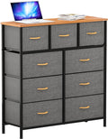 Light Grey 9 Drawer Fabric Dresser L50339