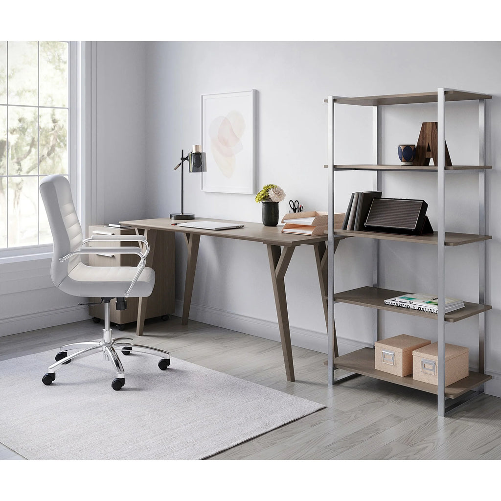 60"W Writing Desk, Light Oak E9385