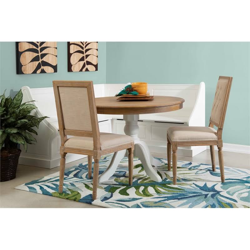White Wood Corner Breakfast Nook M40924