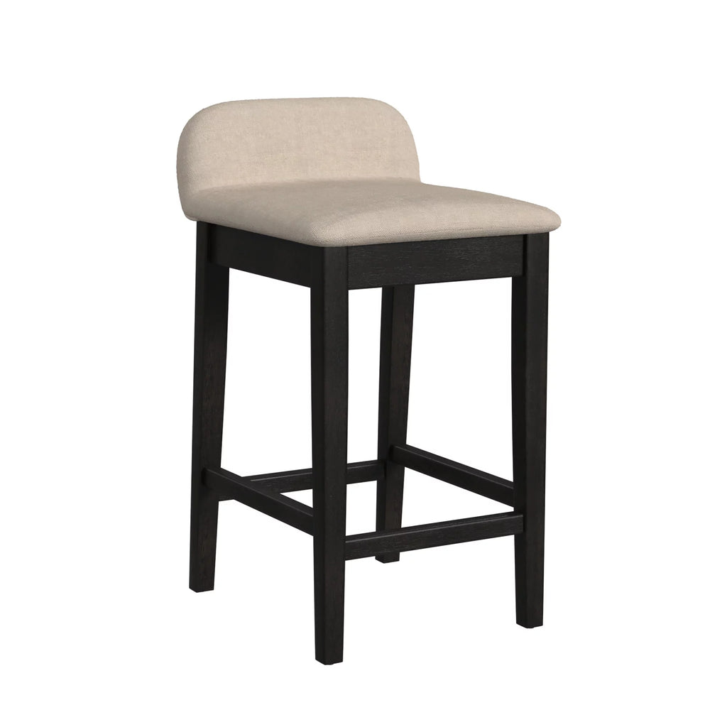 Black Light Beige Wood Counter Stool H889