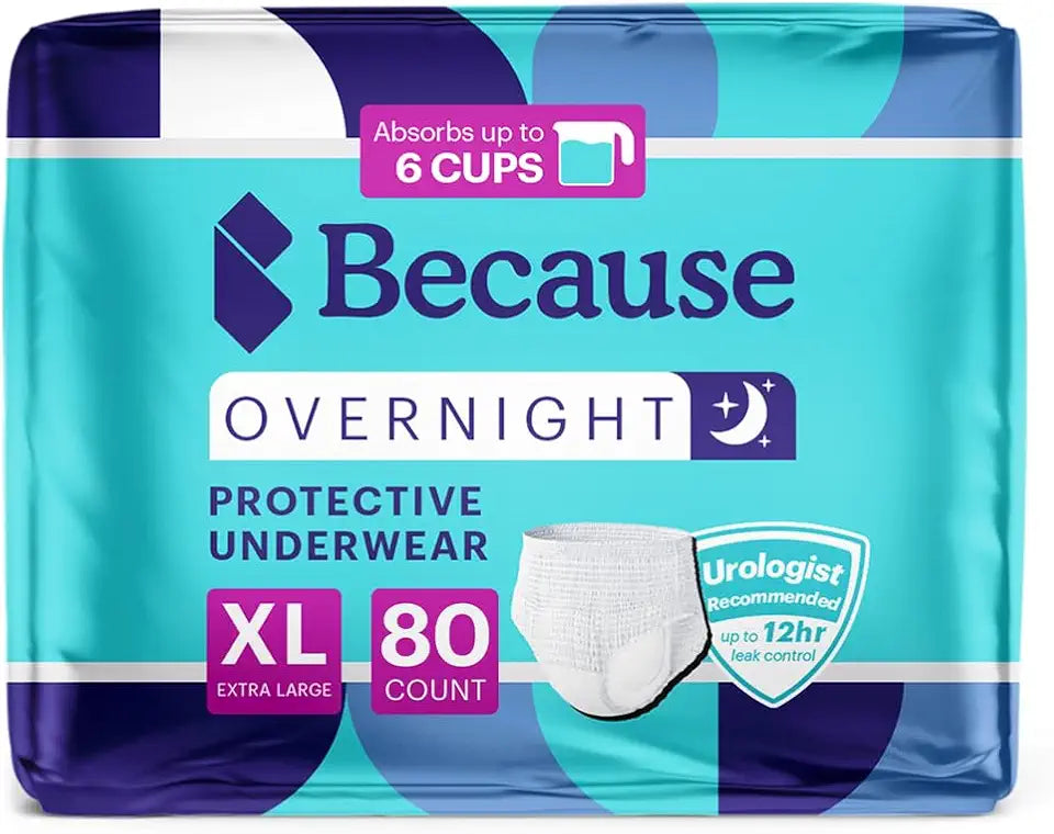 Adult Disposable Incontinence Underwear, White, XLarge, 80 Count E332