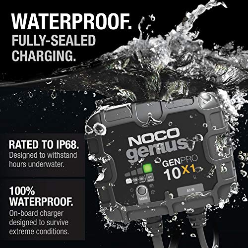 1-Bank 10A 12V Waterproof Marine Battery Charger T47848