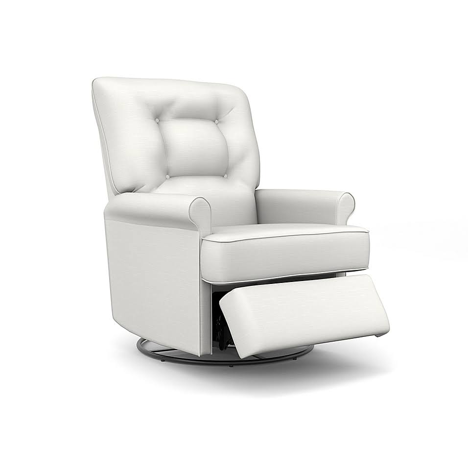 Ivory Linen Swivel Glider Recliner L200268