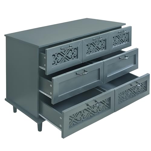 Blue 3 Door 3 Drawer Wooden Sideboard Cabinet Y956