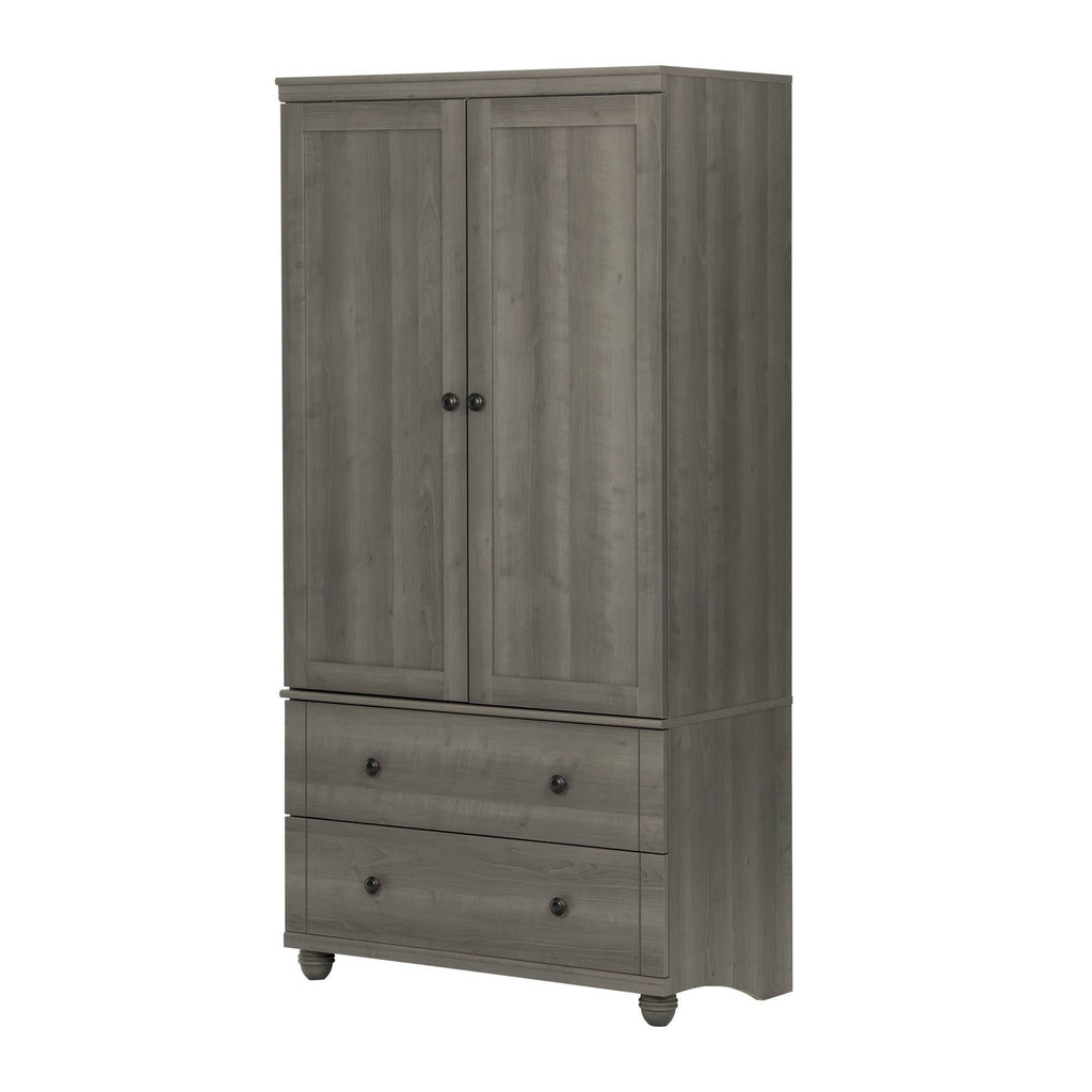 Gray Maple Storage Armoire with 2-Drawers M612