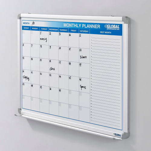 Magnetic Dry Erase Calendar Board 36 x 24 in. H3020