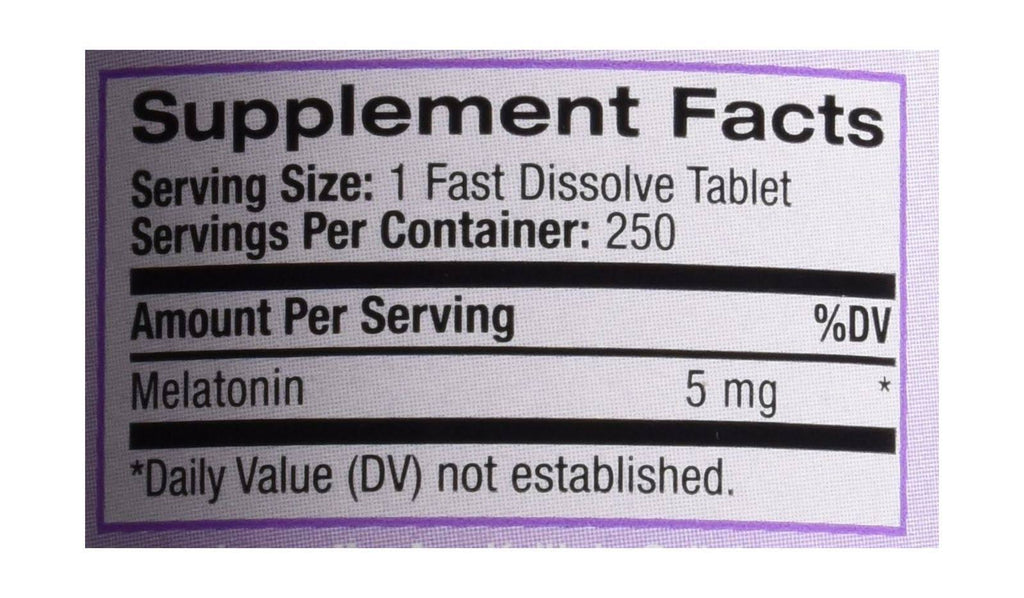Melatonin 5 mg Strawberry Flavor 250 Fast Dissolve Tablets P4321