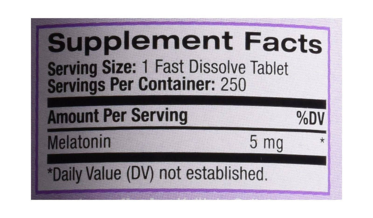 Melatonin 5 mg Strawberry Flavor 250 Fast Dissolve Tablets P4321