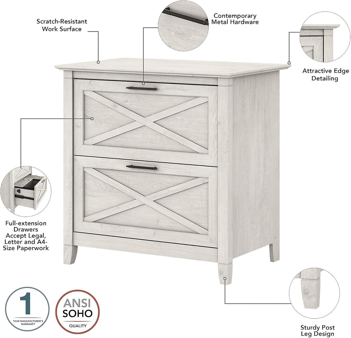 2 Drawer Lateral File Cabinet Y611