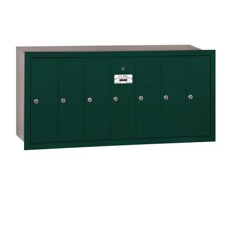 7 Door Sandstone Recessed Mounted Vertical Mailbox I800