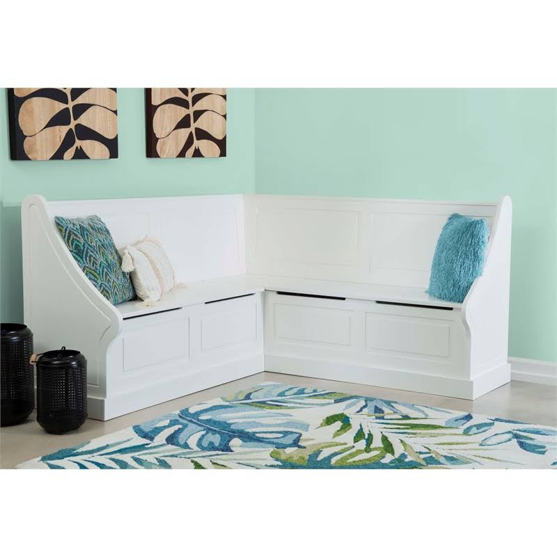 White Wood Corner Breakfast Nook M40924