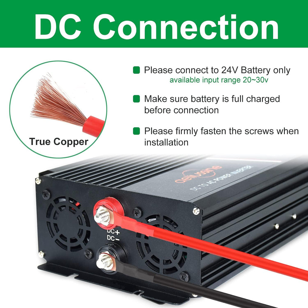 2000W Pure Sine Wave Power Inverter 12V DC to AC 110V 120V Surge 4000 Watt with LED Display Z775