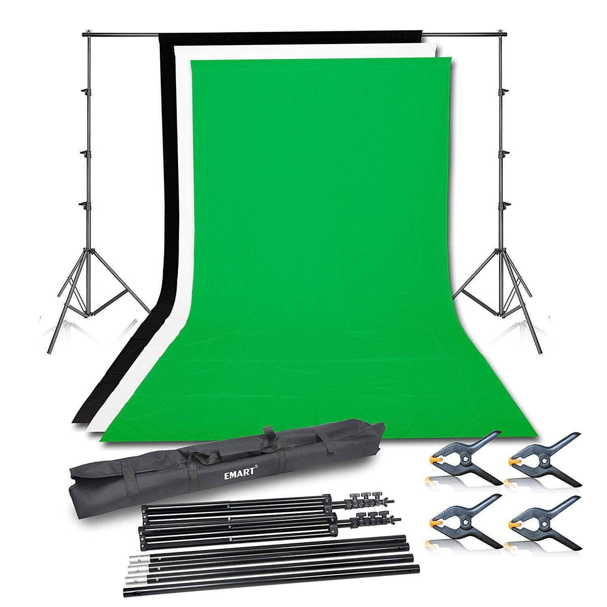 8.5x10ft Photography Background Stand Kit with 3 Muslin Backdrops Q696