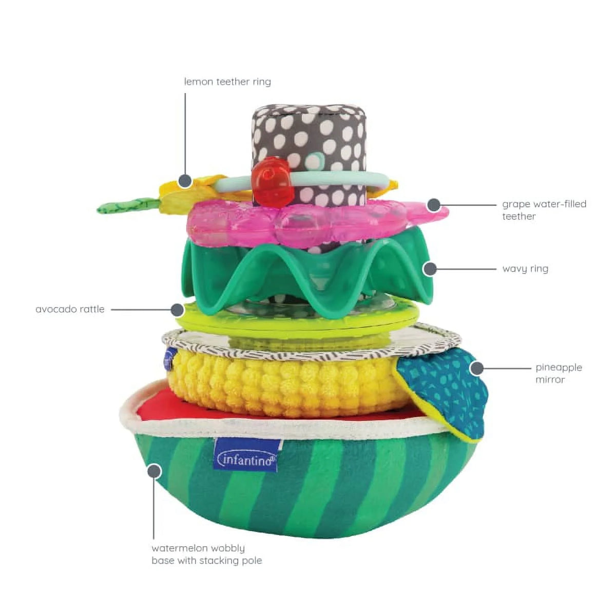 Multicolor Fruit-Shaped Sensory Stacking Rings Toy X212