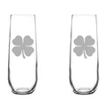 Set of 2 Glass Champagne Flutes 8.5 oz Stemless U974143