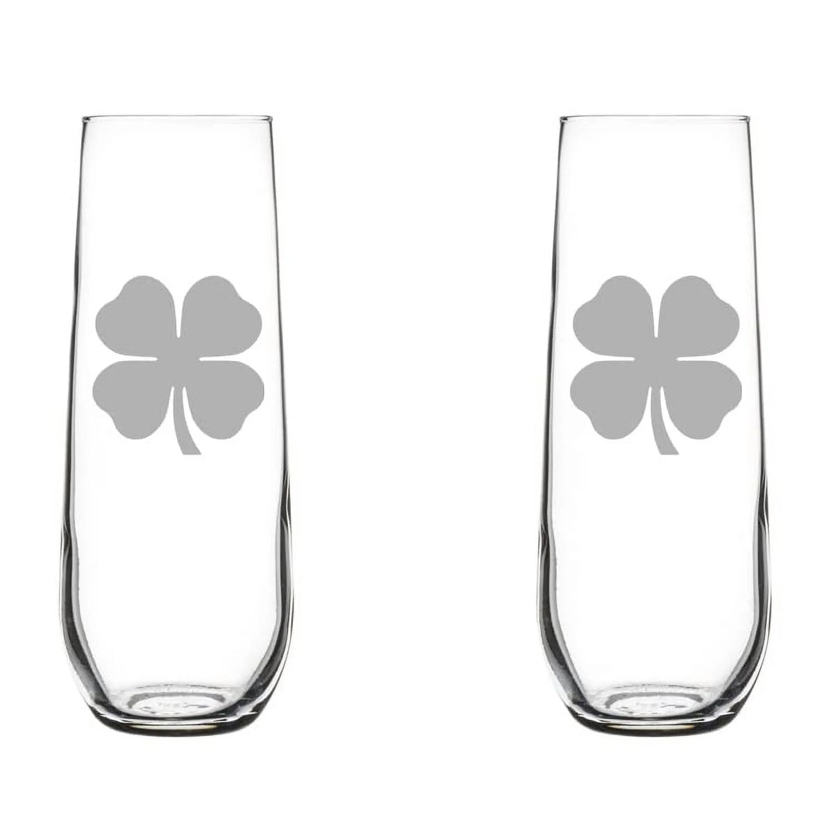 Set of 2 Glass Champagne Flutes 8.5 oz Stemless U974143
