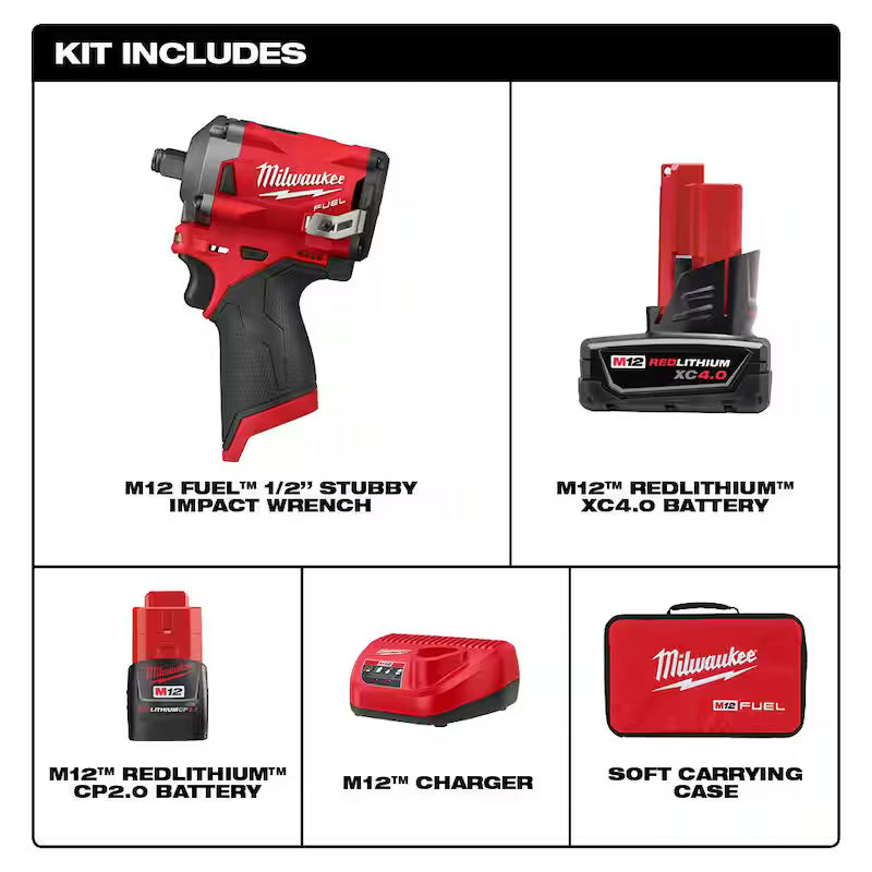 12V Lithium-Ion Brushless Cordless 1/2 in. Impact Wrench Kit R15973